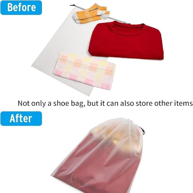 Durable Shoe Bag, 5 Counts/set Portable Dustproof & Waterproof Drawstring Pouch, Shoe Storage Bag for Men & Women, Travel & Golf Accessories, Shoes Bag