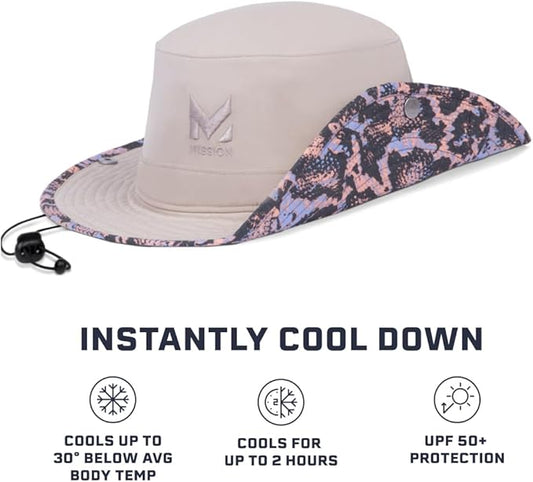 MISSION Cooling Bucket Hat - Unisex Wide-Brim Hat for Men & Women - Lightweight, Foldable & Durable - Cools Up to 2 Hours