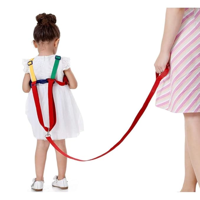 Toddler Reins for Walking 1-3 Years 2 in 1 Anti Lost Wrist Link Baby Walking Harness for Child Safety 0-5 Years Kids (Yellow&Green)