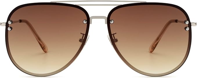 Trendy Oversized Aviator Sunglasses for Women 2025, Cute Retro Aviator Sun Glasses UV Protection Big Shades VF2203