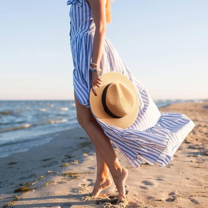 DRESHOW Women Straw Panama Hat