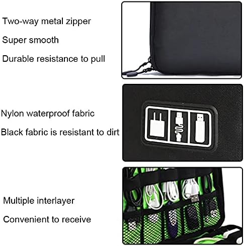 1pack Travel Electronics Cable Organizer Bag Portable Storage Case for Mobile Phone Hard Drive Cords USB Cables Charger Organizer