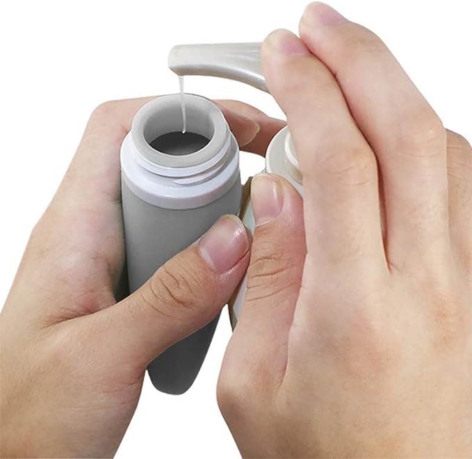 Leak Proof Silicone (Soft) Refillable Bottles 3oz-90 ml Travel Squeeze Bottles for Toiletries, TSA Size Containers for Lotions, Shampoos, Soaps, Sanitizer (3-Pack) Men or Women