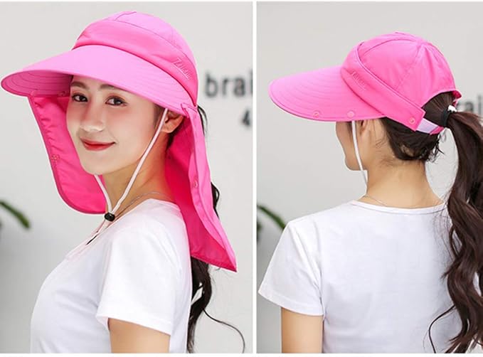 Outdoor UPF 50+ UV Sun Protection Waterproof Breathable Face Neck Flap Cover Folding Sun Hat for Men/Women