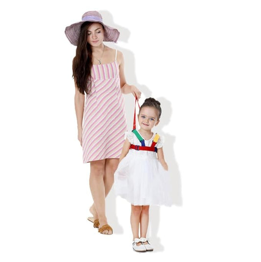 Toddler Reins for Walking 1-3 Years 2 in 1 Anti Lost Wrist Link Baby Walking Harness for Child Safety 0-5 Years Kids (Yellow&Green)