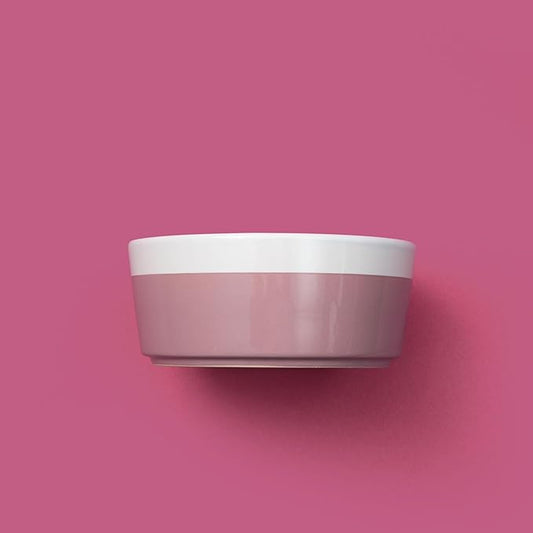 Waggo Dipper Ceramic Dog Bowl for Small and Large Breeds - Heavyweight and Durable Pet Food and Water Dish Crock, Dishwasher Safe, Modern (Mauve, Medium)