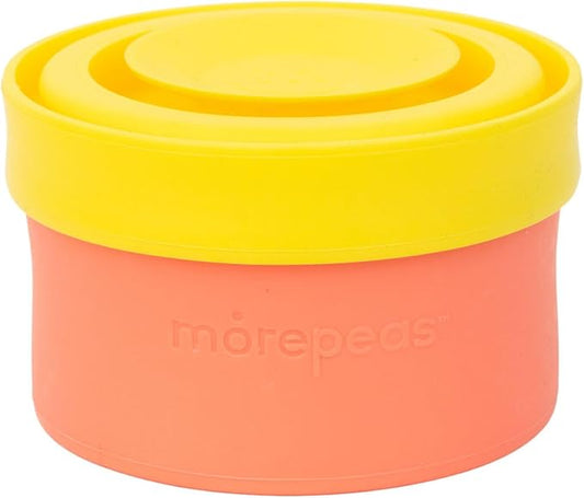 morepeas The Everything Snack Bowl - All-in-One Baby, Toddler & Kid Food Container - Travel Essential with Spill Proof Lid & Suction Base - Melon