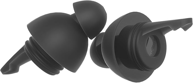 LYSIAN High-Fidelity Concert Ear Plugs– Reusable Noise-Reduction Festival Earplugs for Musician, Drummers, Party, Rave-Enjoy Clear Sound with -23dB Protection 2 Pairs Packs Black