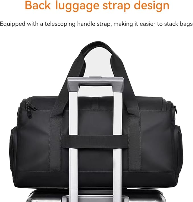 40L Gym Bag for women man, Duffle Bag for Travel, Personal Item Bag, Carry on Bag with Wet Pocket & Shoes Compartment, Water Resistant Weekender Bags