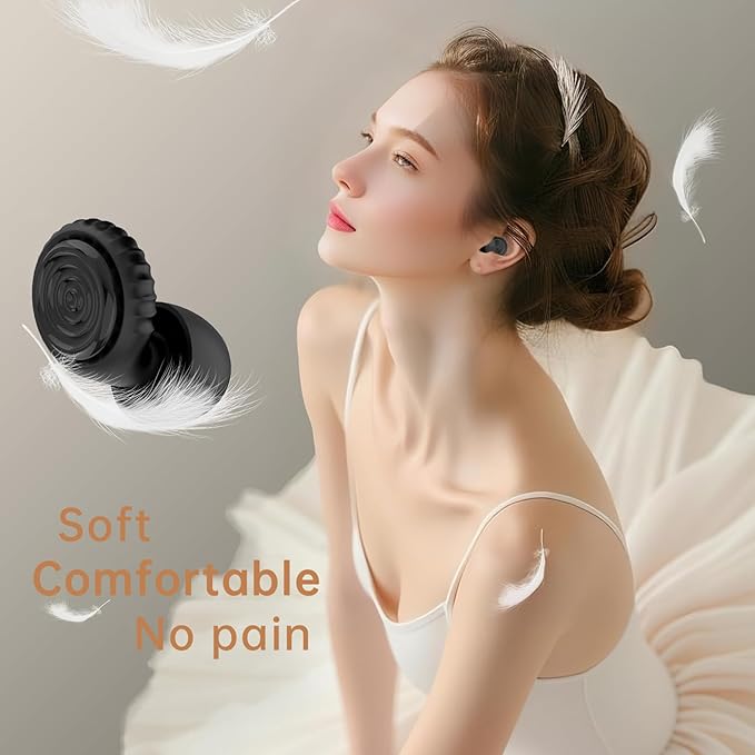 45dB Noise Cancelling Ear Plugs for Sleeping & Noise Reduction - Reusable Noise-Reducing Earplugs for Snoring, Concerts, Work & Side Sleepers(Black)