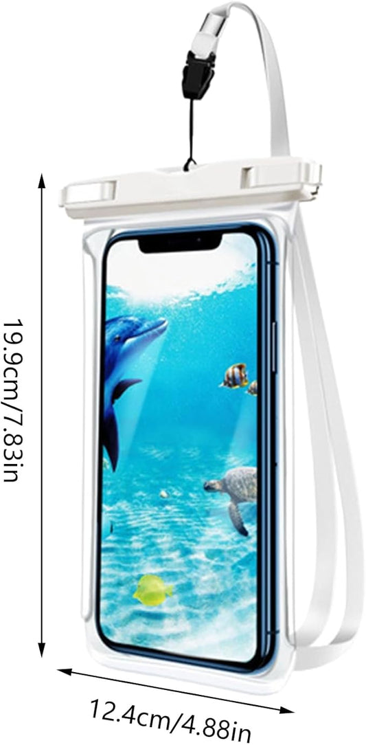 Waterproof Phone Pouch – Clear Floating Touchscreen Bag for Travel Vacation Hiking Cruise Swimming Snorkeling Kayaking, and Outdoor Activities, Lightweight Dustproof Protective. 6.8-Inch