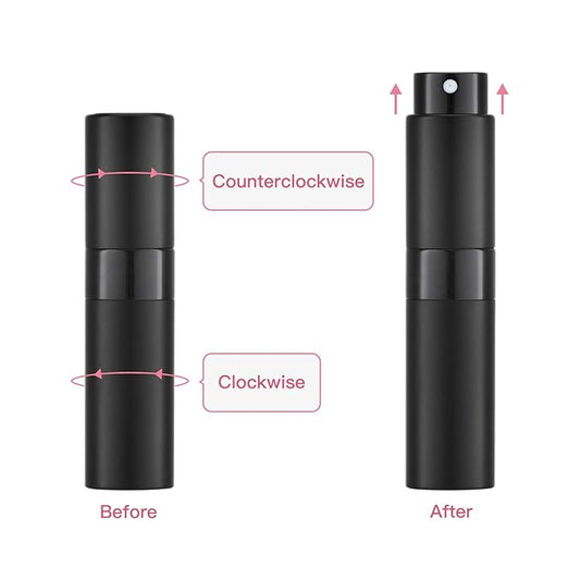 Tekson 5PCS 8ml Travel Perfume Atomizer Refillable, Mini Cologne Spray Bottle Empty, Small Aftershave Sprayer for Liquid Dispenser (Five Colors)