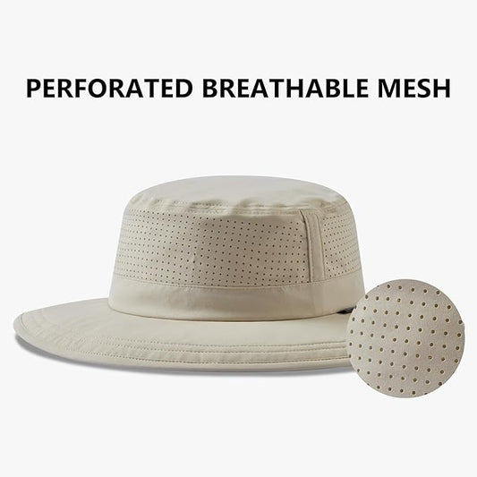UPF 50+ Bucket Sun Hat with Laser Perforated Mesh Cooling Adjustable Breathable Lightweight for Outdoor Men Women