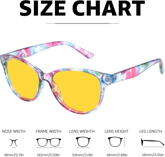 Myiaur Night Vision Driving Glasses for Women, Polarized Anti Glare Yellow Lens Glasses for Nighttime, UV400 Protection