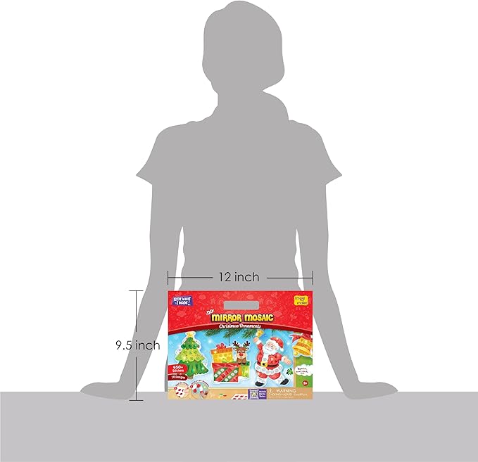 Imagimake Mirror Mosaic Christmas Kids Art Set | DIY Craft Kit | Foil Stickers for Kids | Christmas Activities| Mosaic Kit | Travel Toys | Fun Christmas Gifts for Grandkids Ages 3,4,5,6,7,8