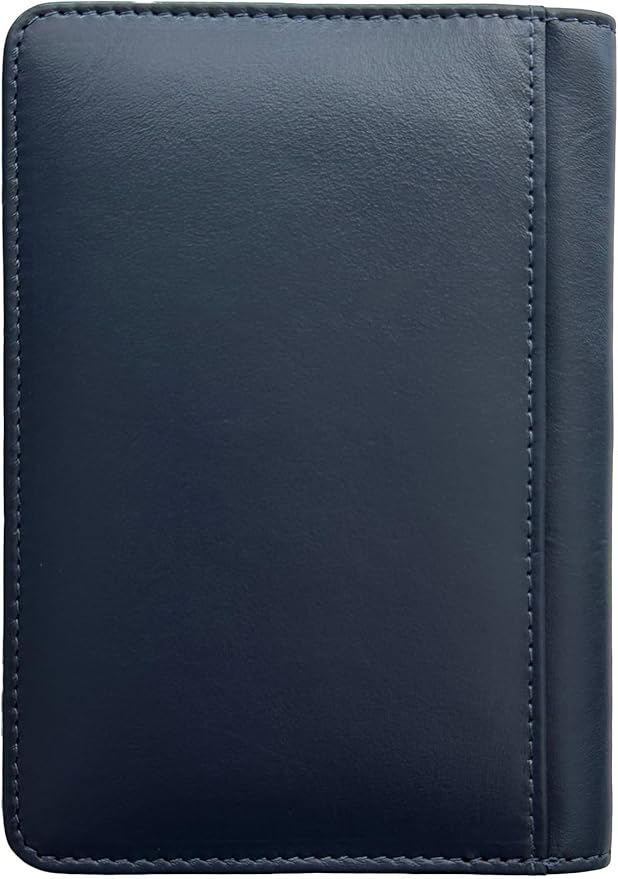 Personalized Monogrammed Navy Leather RFID Passport Cover Holder and 2 Luggage Tags