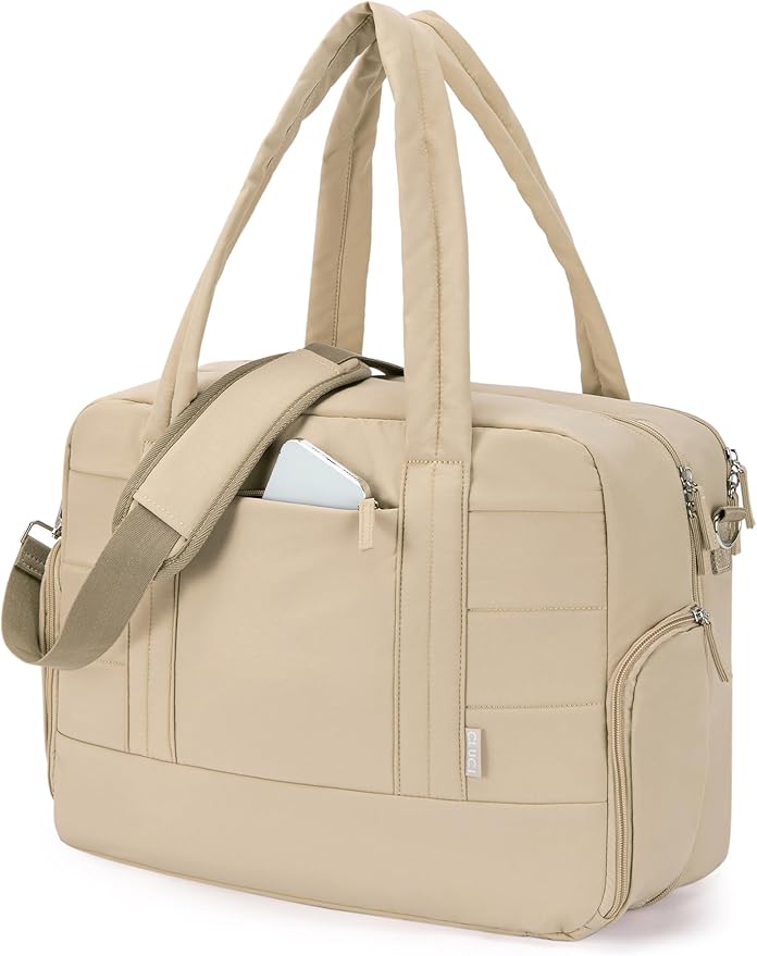CLUCI Weekender Travel Bag for Women Puffer Tote Bag Carry On Duffle Overnight Bags with Shoe Compartment