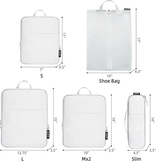 BAGAIL 6 Set Ultralight Compression Packing Cubes Packing Organizer for Travel Accessories Luggage Suitcase Backpack