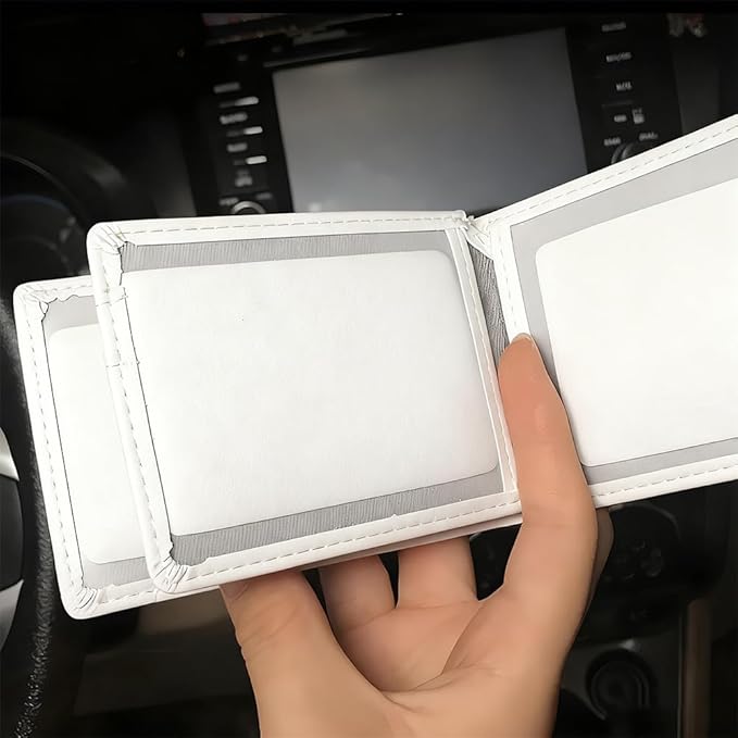 Bling Sparkle Rhinestone Flower Leather Credit Card Holder,10 Slots BlankDriver's License Holder for Women and Men, Multi-Functional Card Organizer for Documents, ID Cards, License (White)