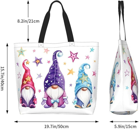 Large Tote Bag for Women Portable Beach Bag Reusable Grocery Bags Funny Gift Bag for Shopping Gym Travel