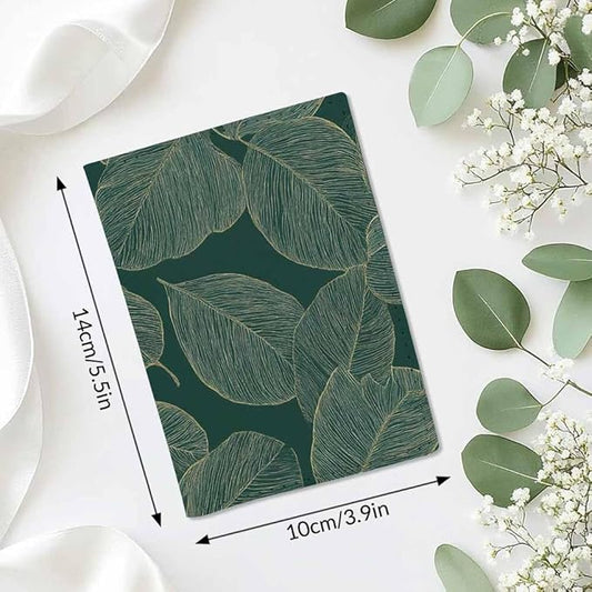 Art Palm Passport Holder for Travel Golden Split-leaf Philodendron Plant PU Leather Passport Cover Wallet Cute Passport Card Holder for Women and Men