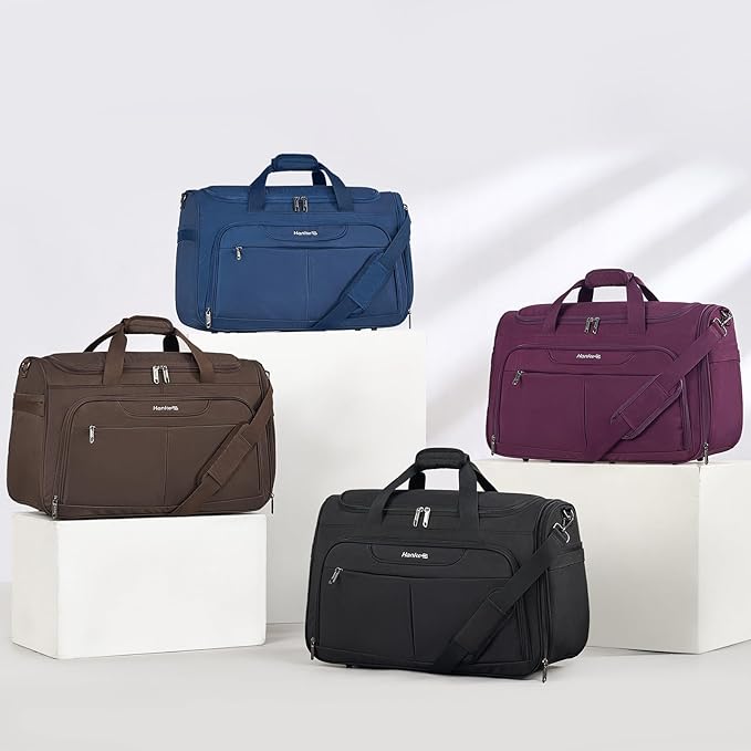 Hanke Carry On luggage Bags for Travel, Large Foldable Duffle Bag for Travel, Softside Lightweight Travel Bag Carry On Bags for Airplanes Women, Travel Tote Bags for Women Men.(Blue)