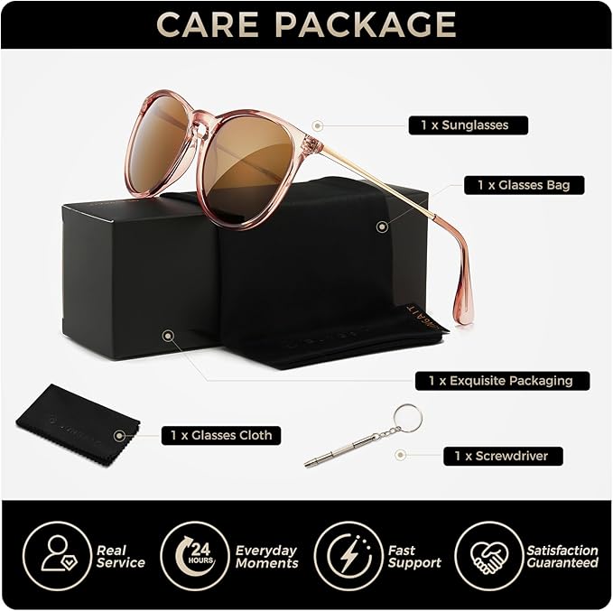SUNGAIT Premium Vintage Round Sunglasses for Women Men Classic Retro Trendy Style