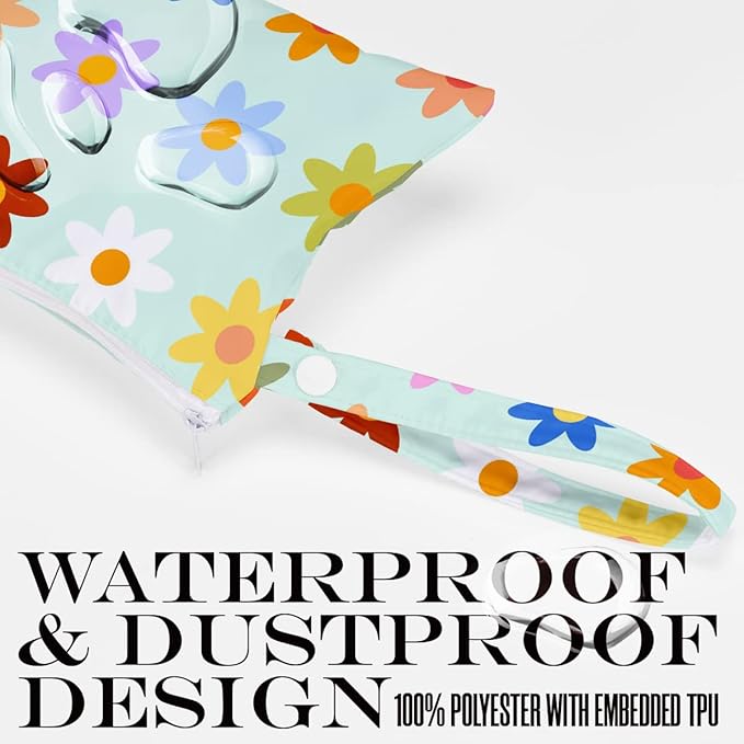 Wet bag, Wet dry bag, swimsuit, travel, beach, pool, diapers, dirty yoga gym clothes, toiletries, waterproof Heart Decor Bohemian heart romantic birthday gift, 2 piece set.