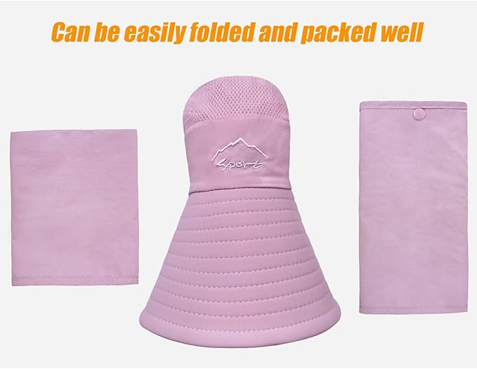 Fishing Hat for Men & Women, Outdoor UV Sun Protection Wide Brim Hat with Face Cover & Neck Flap