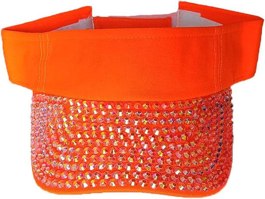 Sparkle Glitter Summer Rhinestone UPF 50+ Bling Ladies Sun Visor for Women Outdoor Sports Fashion Golf Hat