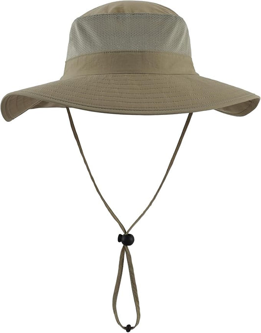 Home Prefer Outdoor UPF50+ Mesh Sun Hat Wide Brim Fishing Hat with Neck Flap Sun Hat for Men Women