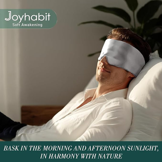 Joyhabit Silk Sleep Mask for Women and Men, Silver Gray, Luxurious Comfort for Relaxation & Beauty Sleep, Ultra Soft & Breathable, Protects Hair & Skin