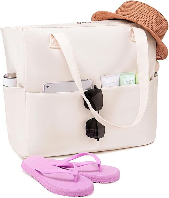 Bluboon Waterproof Beach Tote Pool Bags for Women Ladies Extra Large Carry On Bag With Wet Compartment for Weekender Travel