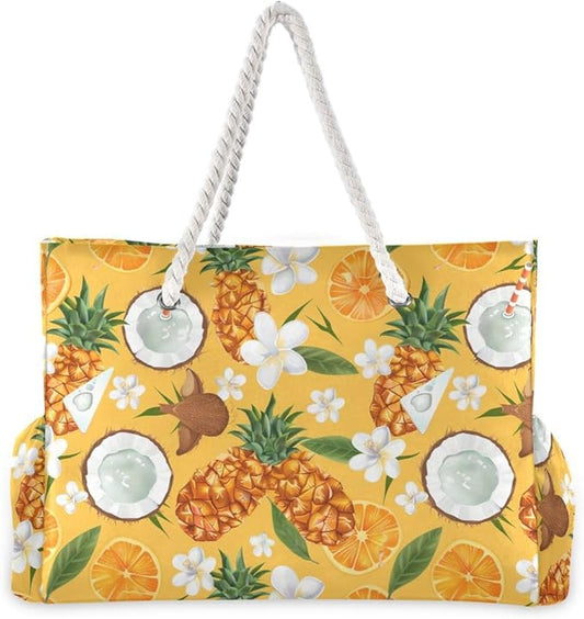 senya Large Beach Shoulder Bags Canvas Tote Water Resistant for Gym Travel Daily