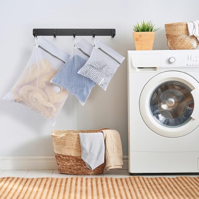 3Pack Large Honeycomb Lingerie Bags with Hanging Loop by MDSXO for Washing Delicates 16 * 20 inch