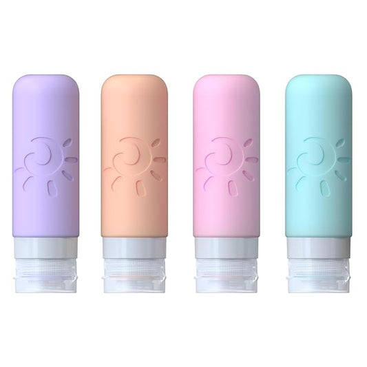 Travel Bottles for Toiletries, TSA Approved Travel Containers 3oz Leak Proof Travel Tubs Refillable Liquid Travel Accessories for Shampoo Conditioner Lotion Body Wash(Multicolored C)