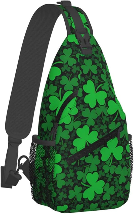 QFXUYNG St. Patrick's Day Adult Sling Bag Unisex Chest Bags Crossbody Backpack Casual Daypacks Shoulder Bag for Women Men Cycling Hiking Travel
