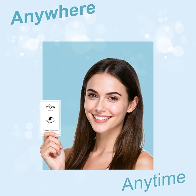 Individual Hand Wipes,Wet Wipes Individually Wrapped Bulk Cleansing Travel Size Wet Wipes for Wedding Travel Restaurant Barbecue(unscented,pack of 50)