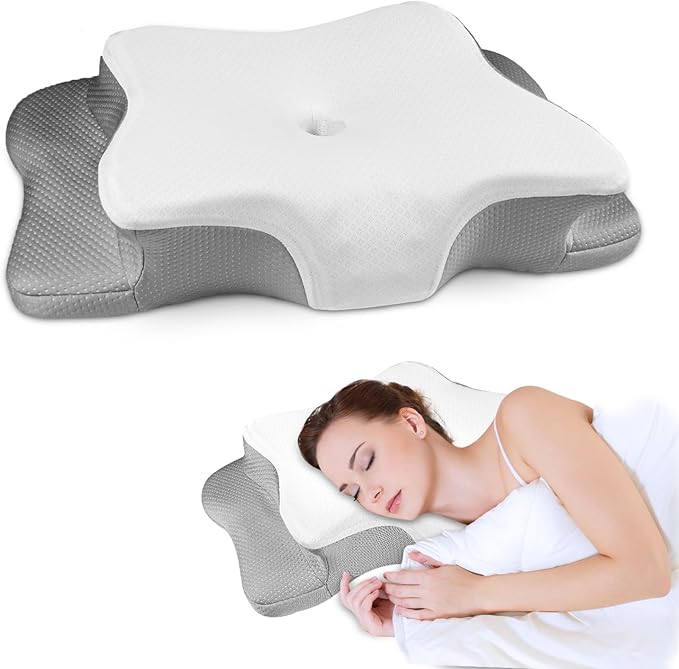 Pain Relief Cervical Pillow for Neck Support,Adjustable Ergonomic Pillow Cozy Sleeping,Odorless Orthopedic Memory Foam Pillows,Contour Bed Pillow for Side Back Stomach Sleeper