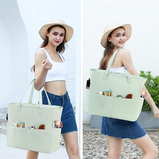 Bluboon Waterproof Beach Tote Pool Bags for Women Ladies Extra Large Carry On Bag With Wet Compartment for Weekender Travel