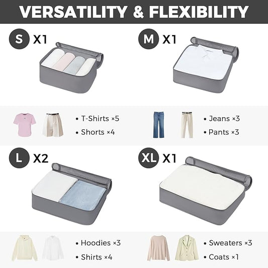 BAGAIL 9 Set Packing Cubes Luggage Packing Organizers for Travel Accessories