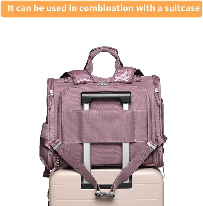 Pet Backpack Carrier for Small Dogs Medium Cats, Puppies,Breathable and Collapsible Design, Portable Travel Bag for Bearded Dragon,Rabbit Cage (Purple, Small)