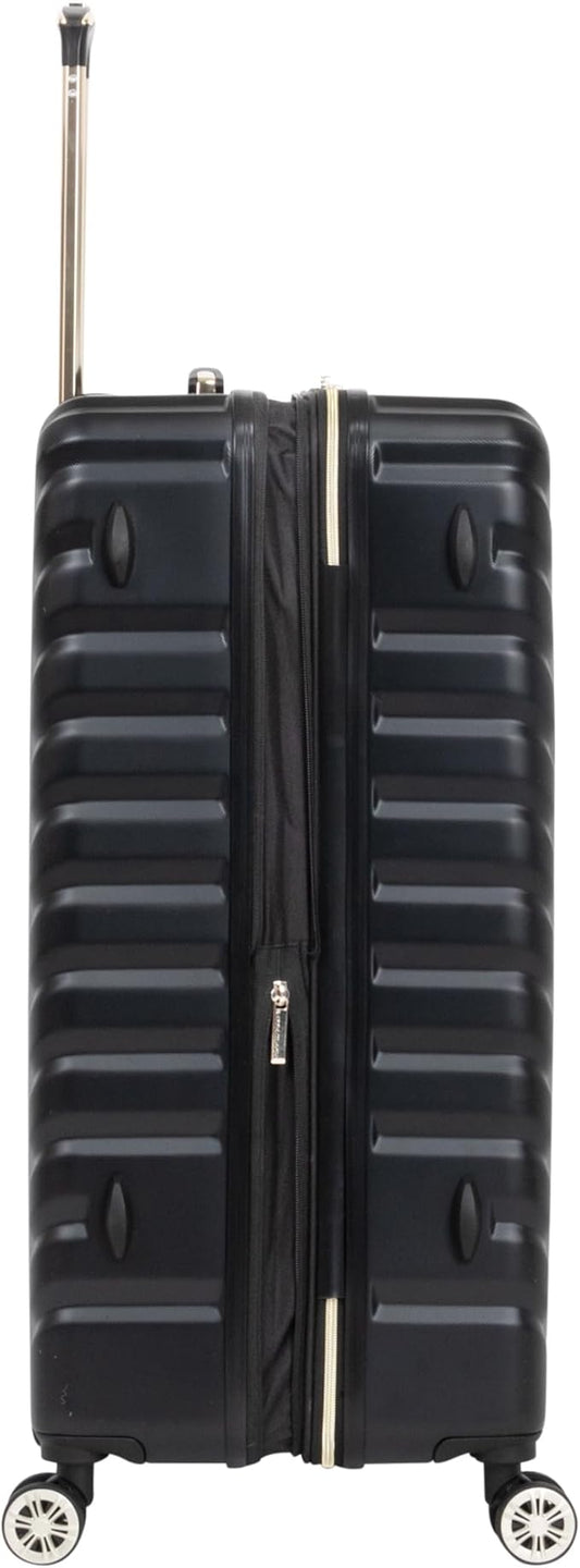 Kenneth Cole REACTION Madison Square Lightweight Hardside Chevron Expandable Spinner Luggage, Black, (28-Inch Checked)