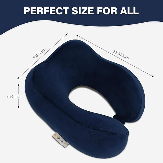 Hump Ultra-Soft Travel Pillow, High-end Memory Foam Neck Pillow, Double Support for Neck, Head and Chin, 360° Ergonomic Design Full Neck wrap Pillow, Suitable for Office, Airplane and car