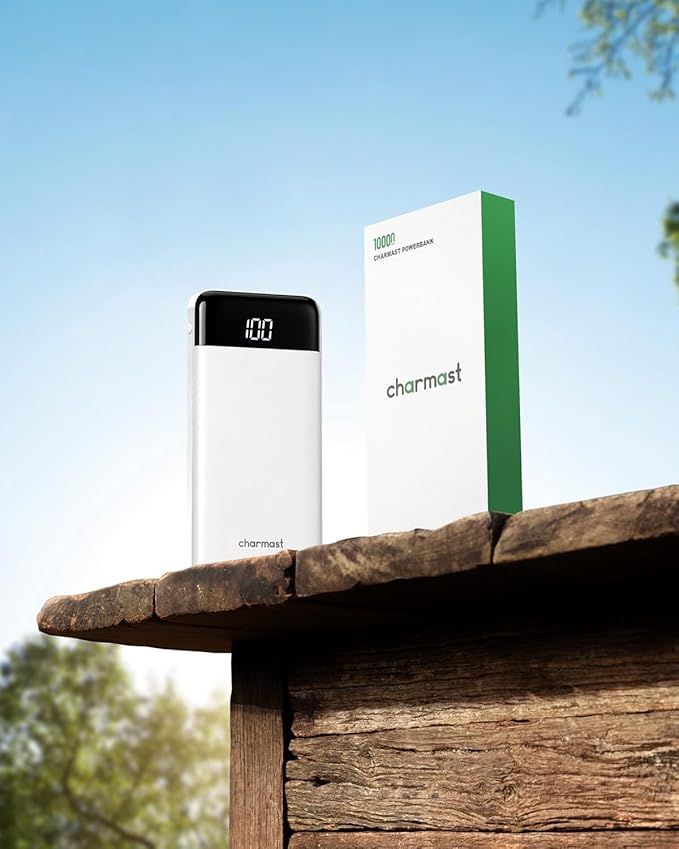 Charmast Portable Charger with Built in Cables, Power Bank with Cords Wires, Slim 10000mAh Travel Battery Pack 6 Outputs 3 Inputs 3A Fast Charging for Samsung Google Pixel LG Moto iPhone iPad