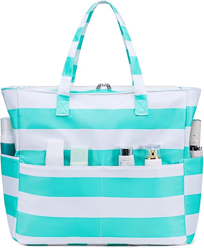 Beach Pool Bags Tote for Women Ladies Large Gym Tote Carry On Bag With Wet Compartment for Weekender Travel Waterproof