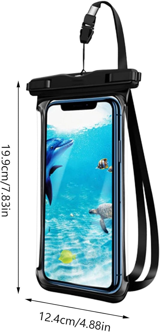 Waterproof Phone Pouch – Clear Floating Touchscreen Bag for Travel Vacation Hiking Cruise Swimming Snorkeling Kayaking, and Outdoor Activities, Lightweight Dustproof Protective. 6.8-Inch