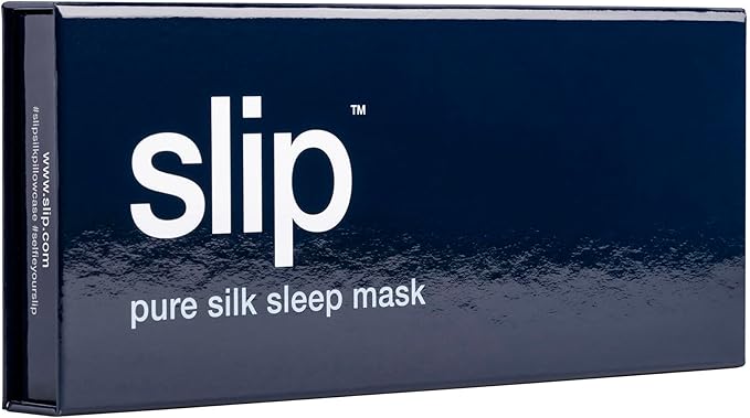 slip Pure Silk Sleep Mask - Navy | 100% Mulberry Silk, Ultra Soft & Comfortable, Blocks Light for Restful Sleep | Adjustable Strap for Perfect Fit, Gentle on Skin & Hair | Ideal Travel Accessory