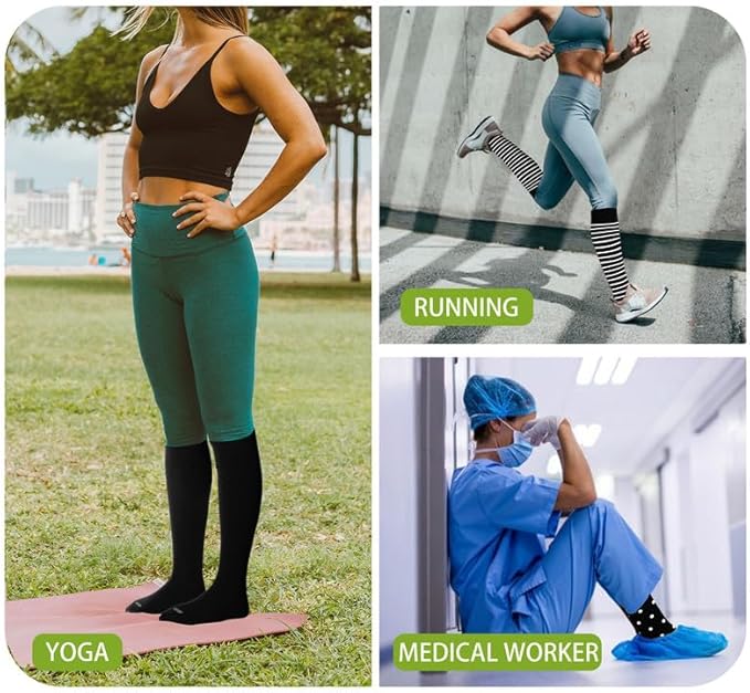 LEVSOX Viscose Made from Bamboo Compression Socks for Pregnant Women 20-30 mmHg Knee High Cute Mens Supports Socks for Travel