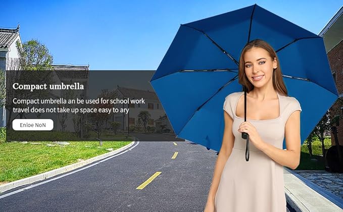 Windproof Travel Umbrella, Automatic Folding Compact Lightweight Umbrella for Women & Men, Durable and Portable, Fits Easily in Purse or Backpack
